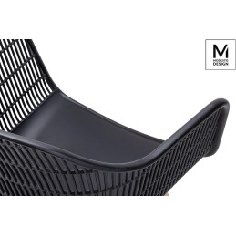 MODESTO krzesło BASKET ARM WOOD czarne - polipropylen, nogi jesionowe