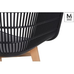 MODESTO krzesło BASKET ARM WOOD czarne - polipropylen, nogi jesionowe