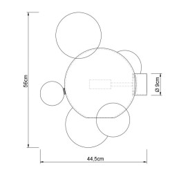 Lampa ścienna CAPRI WALL 6 złota