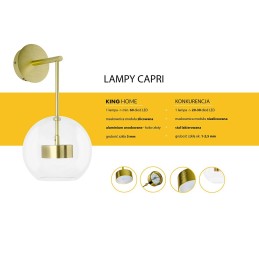Lampa ścienna CAPRI WALL 6 złota