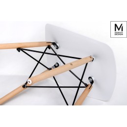 MODESTO stołek BORD biały - polipropylen, podstawa bukowa