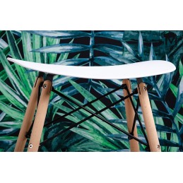 MODESTO stołek BORD biały - polipropylen, podstawa bukowa