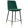 Krzesło barowe DIEGO 65 zielone - welur, podstawa czarno złota