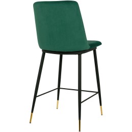 Krzesło barowe DIEGO 65 zielone - welur, podstawa czarno złota