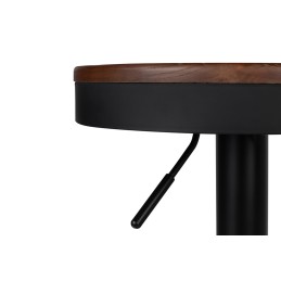 Krzesło barowe VOLT regulowane czarne / ciemny wiąz