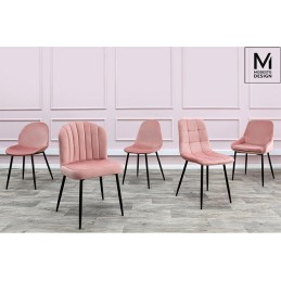 MODESTO krzesło RANGO różowe - welur, metal