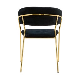 Krzesło MARGO czarne - welur, podstawa złota