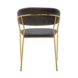 Krzesło MARGO ciemny szary - welur, podstawa złota