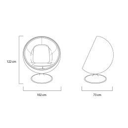 Fotel BALL biało-niebieski - włókno szklane