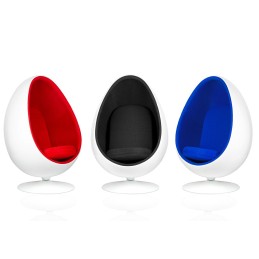 Fotel OVALIA biało-niebieski - włókno szklane