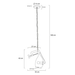 Lampa wisząca VICE mosiądz - metal, szkło