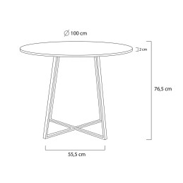 Stół CARAT 100 - MDF, złota podstawa