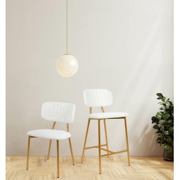 Krzesło barowe FABIOLA BOUCLE białe