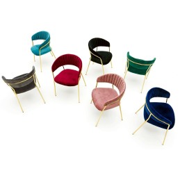 Krzesło MARGO czarne - welur, podstawa złota