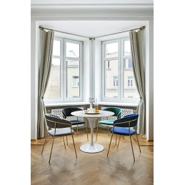 Krzesło MARGO czarne - welur, podstawa złota