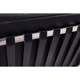 BARCELON Dreisitzer-Sofa schwarz – italienisches Naturleder, Chrom King home - 3