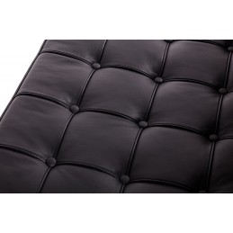 BARCELON Dreisitzer-Sofa schwarz – italienisches Naturleder, Chrom King home - 4