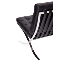 BARCELON Dreisitzer-Sofa schwarz – italienisches Naturleder, Chrom King home - 6