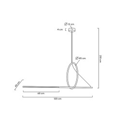 Lampa wisząca STICK - LED, metal, akryl
