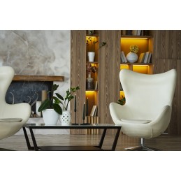 Fotel EGG SZEROKI PU beżowy King home - 7