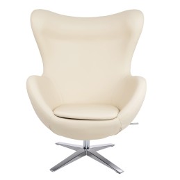 Fotel EGG SZEROKI PU beżowy King home - 2