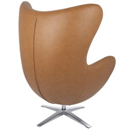 Fotel EGG SZEROKI PU brązowy King home - 2