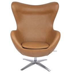 Fotel EGG SZEROKI PU brązowy King home - 4