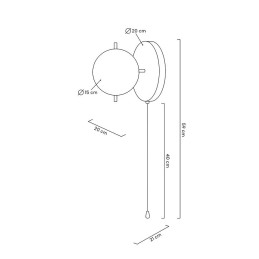 Lampa ścienna ORO złota