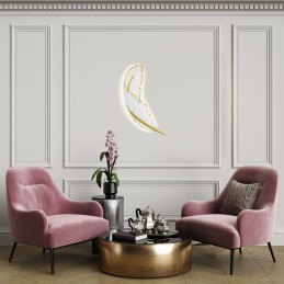 MOOSEE lampa ścienna PIÓRKO  biała / złota