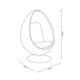 Fotel OVALIA BLACK czerwony