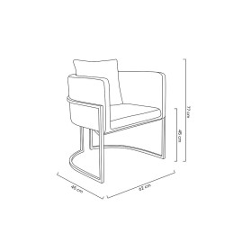 Fotel CHLOE VELVET ciemny szary