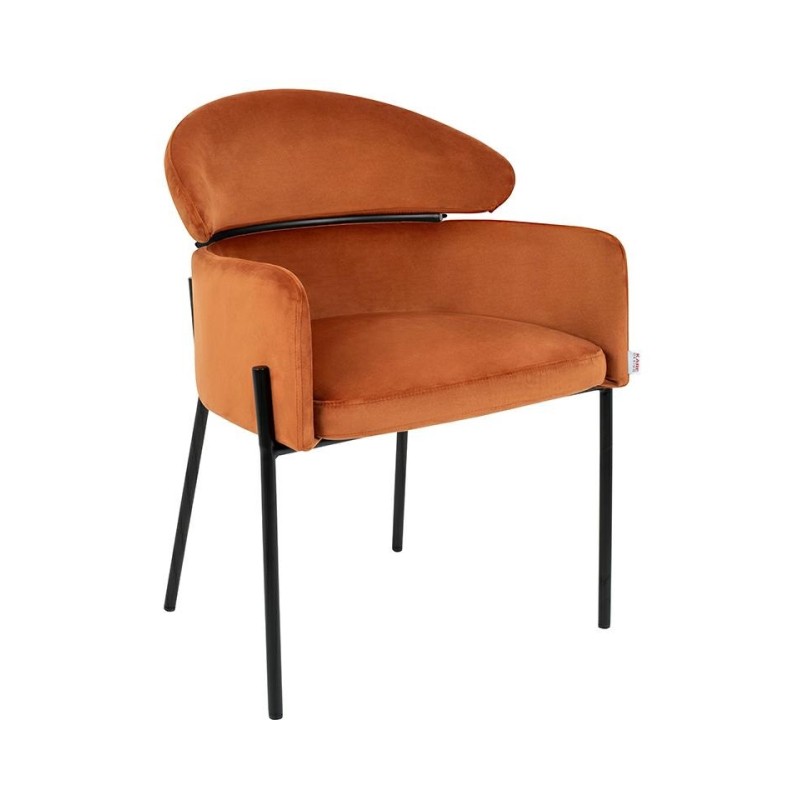 KARE Krzesło ALEXIA Velvet pomarańczowe