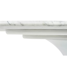 Stół TULIP ELLIPSE MARBLE CARRARA biały - blat owalny marmurowy, metal