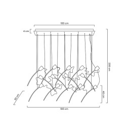 MOOSEE lampa wisząca TULIPPE 14 LINE  złota