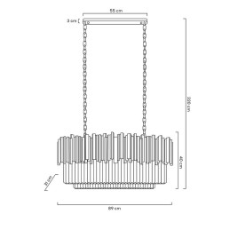 Lampa wisząca IMPERIAL LONG SILVER 90 - stal, kryształ