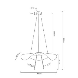 MOOSEE lampa wisząca STING RAY 80  czarna / złota
