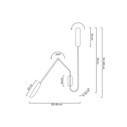 MOOSEE lampa ścienna TENTA czarna