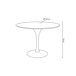 Stół TULIP PREMIUM 100 biały  - MDF, metal