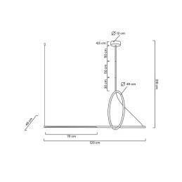 Lampa wisząca STICK - LED, metal, akryl