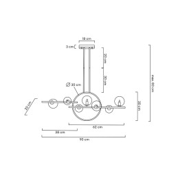 MOOSEE lampa wisząca ALURE LINE TWIN 90 czarna