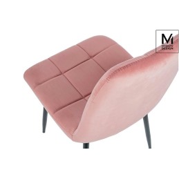 MODESTO krzesło CARLO pudrowy róż - welur, metal