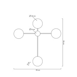 MOOSEE lampa ścienna SHADOW 4 czarna