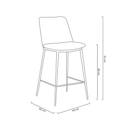 Krzesło barowe DIEGO 65 zielone - welur, podstawa czarno złota