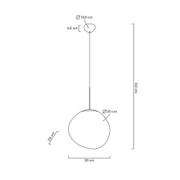 Lampa wisząca FUSION 20 miedziana - akryl