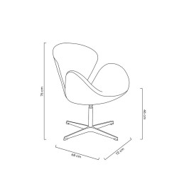 Fotel SWAN WOOL PREMIUM szary - wełna, podstawa stal