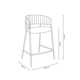 Krzesło barowe MARGO 65 czarny - welur, podstawa chromowana