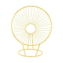 Fotel GABBIA STAND złoty z podnóżkiem