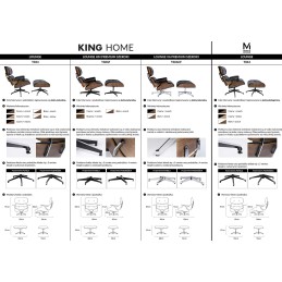 Fotel LOUNGE czarny / róża z podnóżkiem