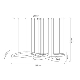 MOOSEE lampa wisząca WAVE 380 chrom